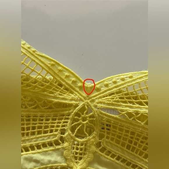 NEW MOTHER The Butterfly Tank Top Wing It Yellow Cotton XL Crop Cottagecore - Picture 5 of 6